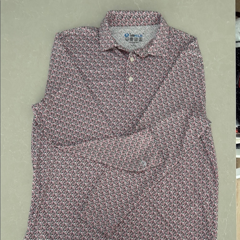 IBKUL Red and White Casual Button Down Shirt